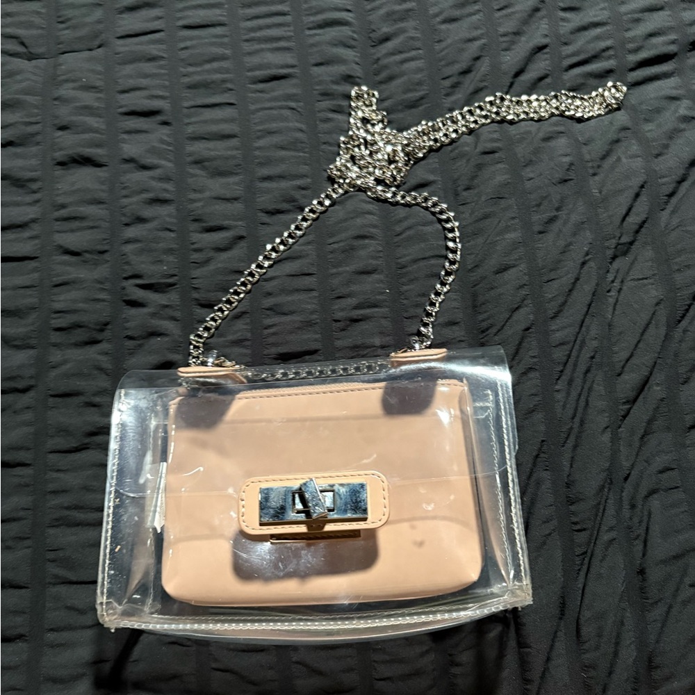 Steve Madden Clear and Tan Crossbody Bag